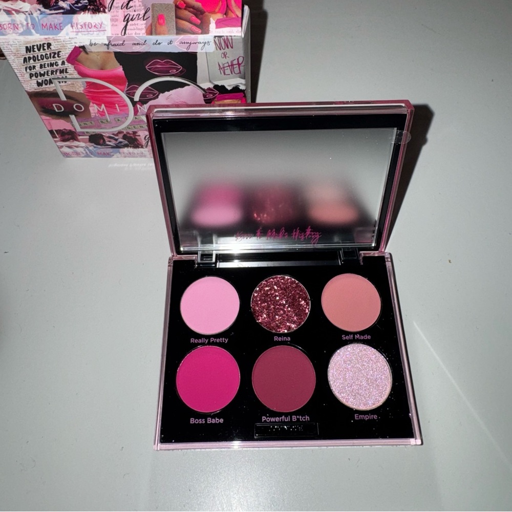 Dominique Cosmetics NOW OR NEVER Eyeshadow Palette Pink Glitter Shimmer